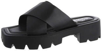 Ital Design Mules Freizeit High-Heel-Sandalette Blockabsatz Sandalen Sandaletten schwarz