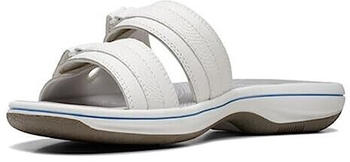 Clarks Breeze Piper Schiebe-Sandalen weißes Synthetikmaterial