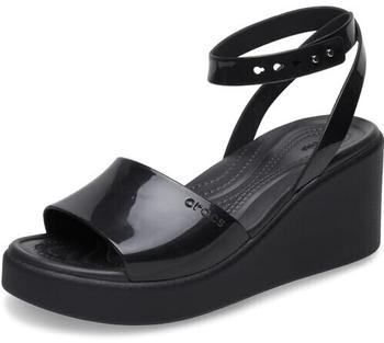 Crocs Brooklyn Knöchelriemen Keilabsatz Sandale schwarzer Pilz
