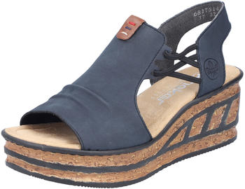 Rieker Keilsandalette seitlichen Stretchb&auml;ndern blau