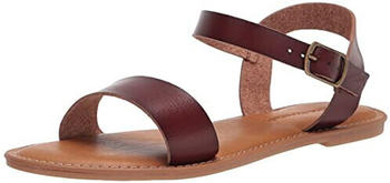 Amazon Essentials Damen Sandale zwei Riemen und Schnalle braun
