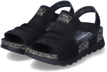 Rieker Sandalen Sandaletten schwarz Elastikbänder