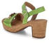 Gabor Damen Sandale Sandalette grün Holzoptik Leder Klettriemen Lederfußbett