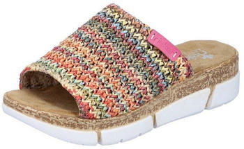 Rieker Pantolette Keilabsatz Sommerschuh bunt Rieker Pantolette Keilabsatz Sommerschuh bunt