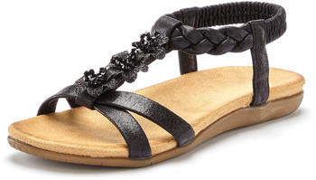 Lascana Sandalette Schmucksteinchen und elastischem Riemchen schwarz