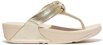 FitWear Lulu Padded-Knot Metallic-Leder Zehentrenner golden