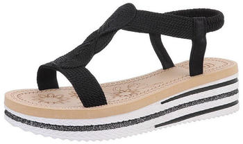 Ital Design Freizeit Plateausandaletten Keilabsatz Wedge Schwarz 86526967