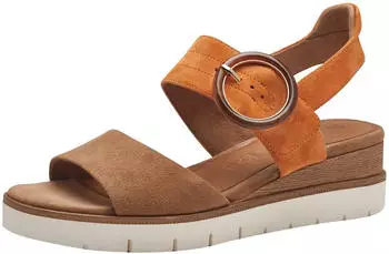 Tamaris Leather Sandals (1-28206-42) camel comb