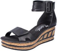 Rieker Sandalette, Sommerschuh, Sandale, Keilabsatz, mit Laufsohle in Kork-Optik