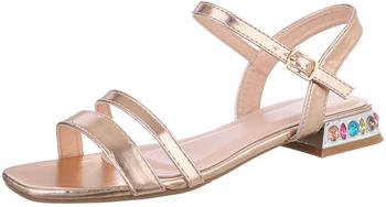 Ital Design Elegante Riemchensandalette 86527195 Blockabsatz Champagner