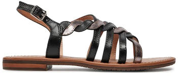 Geox D Sozy S D Flat Sandale schwarz leder Geox D Sozy S D Flat Sandale schwarz leder