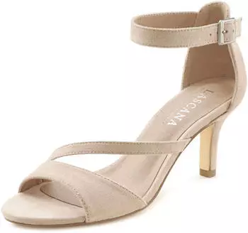 Lascana Sandalette raffiniertem Riemchen beige