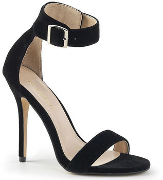 Pleaser AMUSE-10 High-Heels Sandaletten schwarz Lederoptik Fesselriemchen