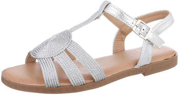 Ital Design Freizeit Riemchensandalette Blockabsatz Silber