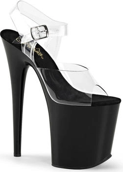 Pleaser Pleaser High-Heels Plateau Sandaletten FLAMINGO-808 transparent schwarz