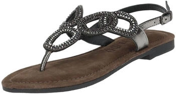 Lazamani Leder Textil Riemchensandalette pewter