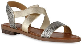 VAN HILL &Uuml;bergr&ouml;&szlig;en Riemchensandalen Sandalen Prints 841277 gold