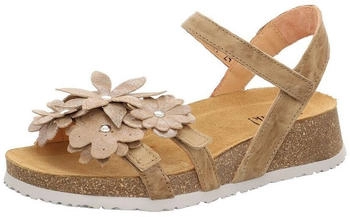 Think Leder Leinen Riemchensandalette