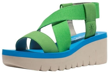 Fly London Leder Textil Sandalen gr&uuml;n blau