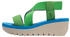 Fly London Leder Textil Sandalen grün blau