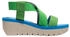 Fly London Leder Textil Sandalen grün blau