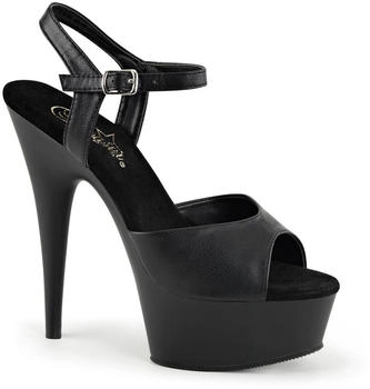 Pleaser DELIGHT-609 Damen Sandale schwarz matt