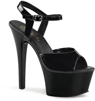 Pleaser Pleaser High-Heels Plateausandaletten schwarz lack ASPIRE-609