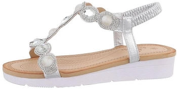 Ital Design Riemchensandalette 86016841 Keilabsatz Wedge silber