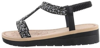 Ital Design Riemchensandalette 82071260 Keilabsatz schwarz