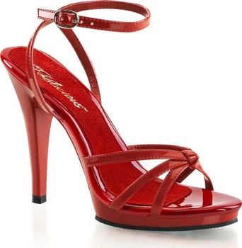 Pleaser High-Heels Sandaletten Fesselriemchen rot Lack FLAIR-436
