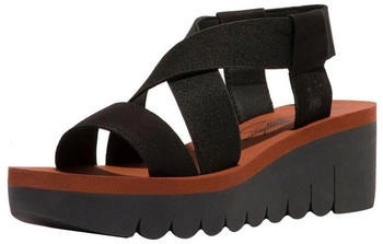 Fly London Leder Textil Sandalen schwarz braun