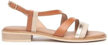 Nero Giardini Leder Textil Riemchensandalette braun
