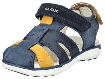 Geox Leder Synthetik Riemchensandalette Navy gelb