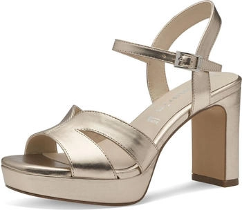 Tamaris Sandalette Gold Silber Metallic Optik Karree 1-28349-42