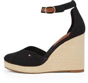 Tommy Hilfiger FLAG HIGH WEDGE ESPADRILLE CLOSED TOE Keilsandaletten schwarz