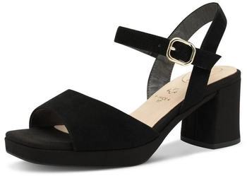 Tamaris Damen Sandalen Absatz aus Leder verstellbarem Riemen schwarz
