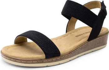 Dream Pairs Damen Sandalen flache Sandalen schwarz