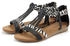Lascana Sandale Sommerschuh Verzierung und kleinem Keilabsatz vegan schwarz zebra