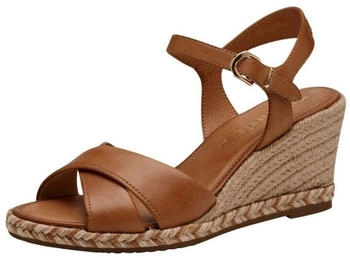 Tamaris Leder Keilsandalette cognac