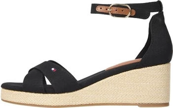 Tommy Hilfiger Wedge Espadrilles Flag Criss-Cros Mid schwarz