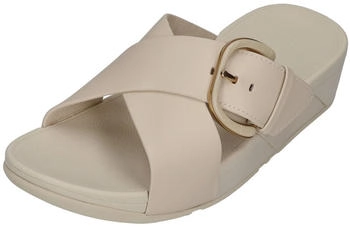 FitWear LULU RESIN-BUCKLE LEATHER CROSS SLIDES Keilpantolette paris beige FitWear LULU RESIN-BUCKLE LEATHER CROSS SLIDES Keilpantolette paris beige