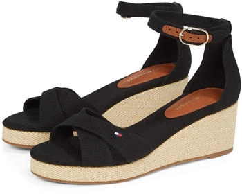 Tommy Hilfiger FLAG CRISS-CROS MID WEDGE ESPAD Keilsandalette schwarz