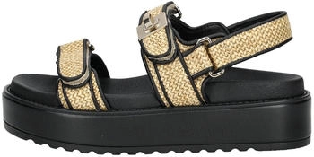 Steve Madden Lederimitat Sandalen schwarz beige