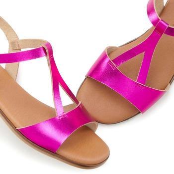 Lascana Sommerschuh Metallic-Look pink