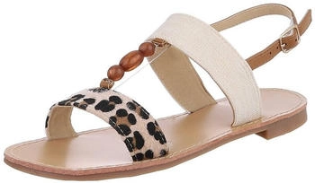 Ital Design Sandaletten Perlen und Knöchelriemen 6346 beige