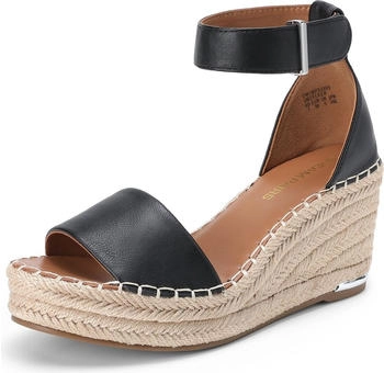 Dream Pairs Keilsandalen Espadrilles Knöchelriemen DWUMPS2505 schwarz