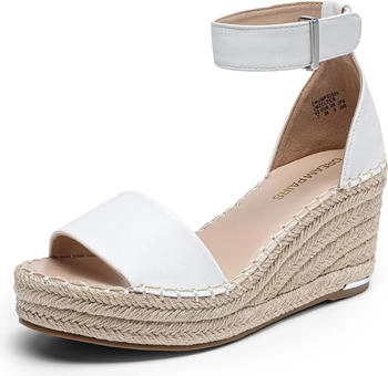 Dream Pairs Keilsandalen Espadrilles Knöchelriemen weiss DWUMPS2505