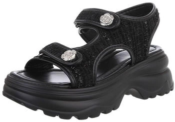 Ital Design Sandaletten High-Heel Kunstleder schwarz CH893-