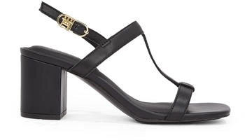 Tommy Hilfiger Leather Block Heel Sandal verstellbare Schnalle