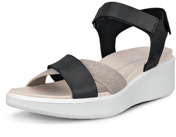 Ecco Flowt Wedge Luxury Crossband Sandalen schwarz
